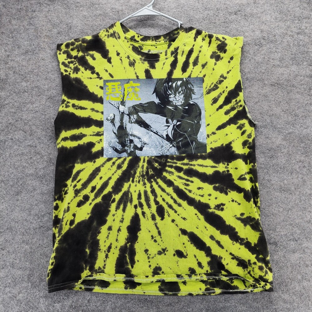 Zombie Makeout Club Shirt Mens Large Green Black Tie Dye Sleeveless